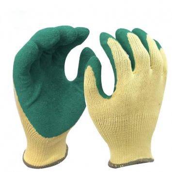 10 gauge polycotton liner coated latex palm rubber work gloves EN388 2016 2142X
