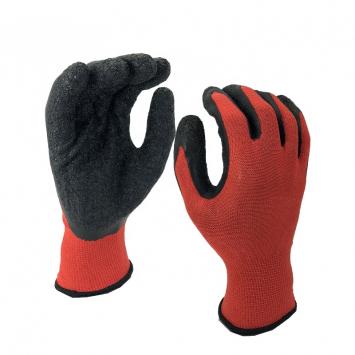 13 gauge RED polyester liner coated latex garden working glove
