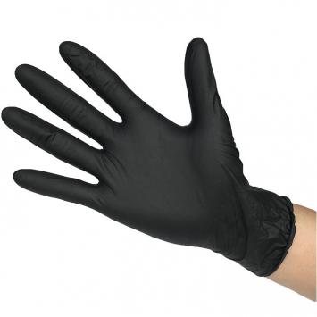 Disposable powder free black nitrile gloves water proof nitrile touch screen safety gloves