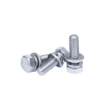 Stainless steel hex bolt and nut washer assembly