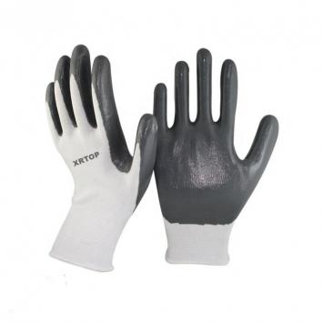  13 gauge  grey polyester liner coated grey nitrile grip work gloves General Purposes glove