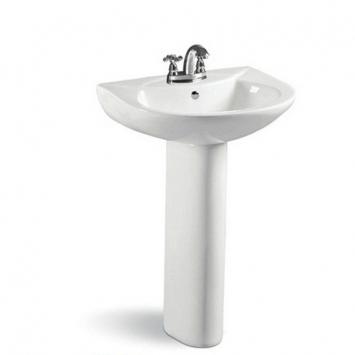 Moon basin ceramic separate column basin